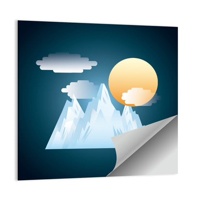 Snowy Mountain Illustration Wall Art