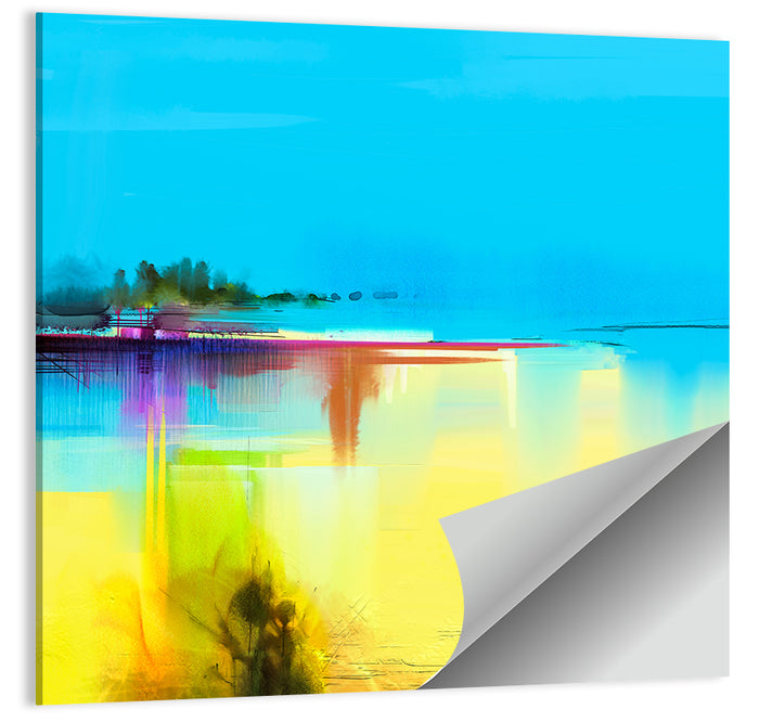 Sunlit Abstract Coastline in Spring Colors Wall Art as a poster print