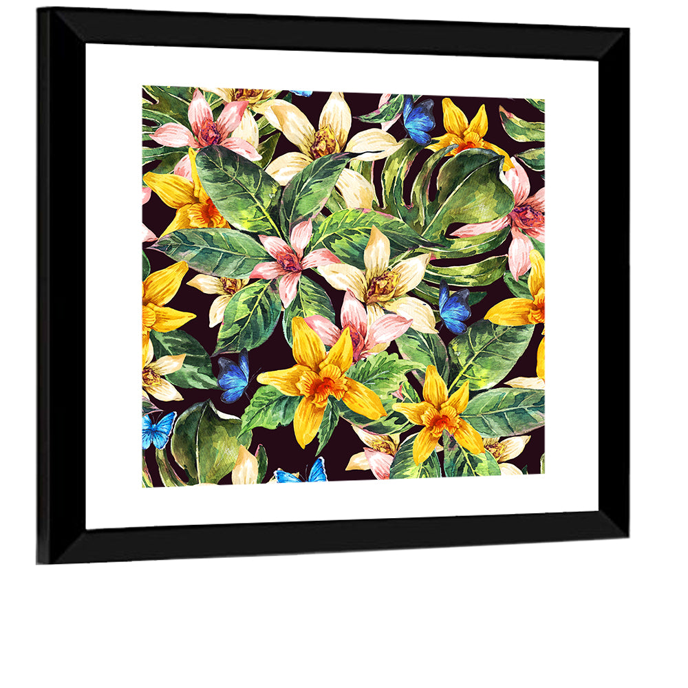 Tropical Orchid Pattern Wall Art