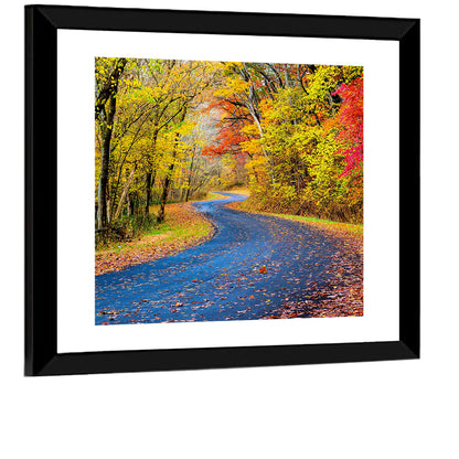 Wet Autumn Road Wall Art