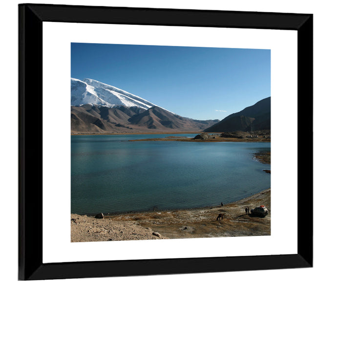 Muztahgata and Karakul Lake Wall Art as a framed print