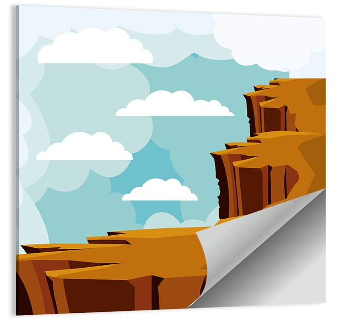 Minimalist Desert Cliffs Wall Art as a poster print