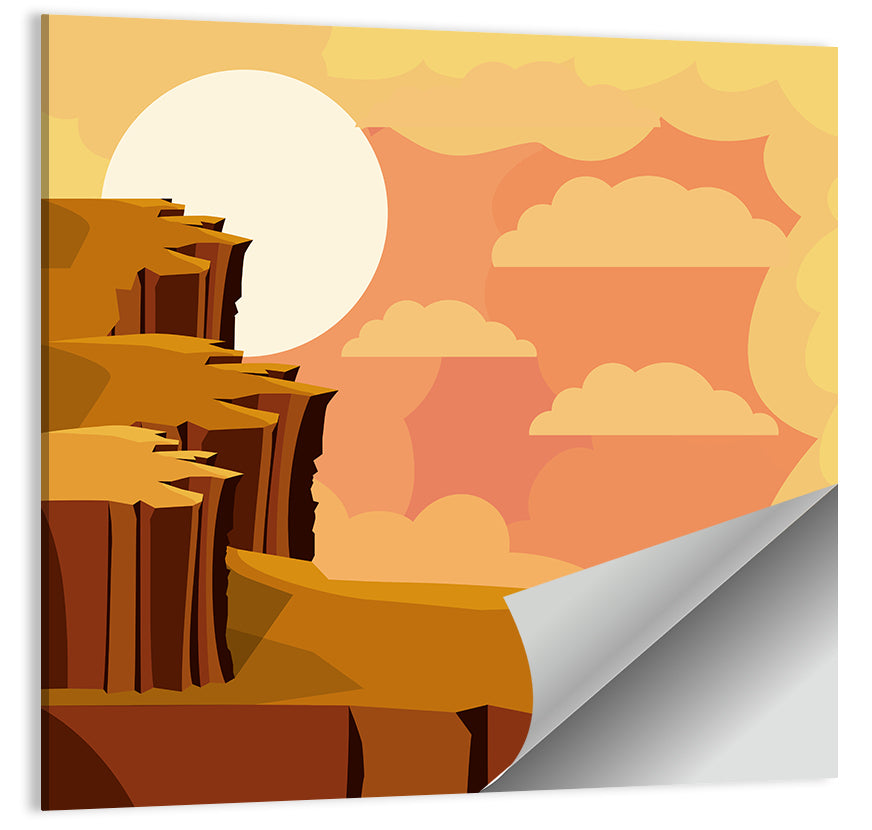 Geometric Canyon Sunrise Wall Art