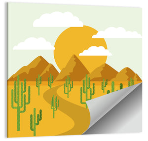 Cloudy Desert Road Wall Art