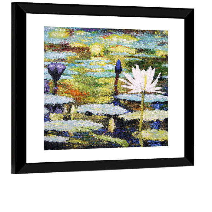 Impressionist Water Lilies Study Wall Art as a framed print