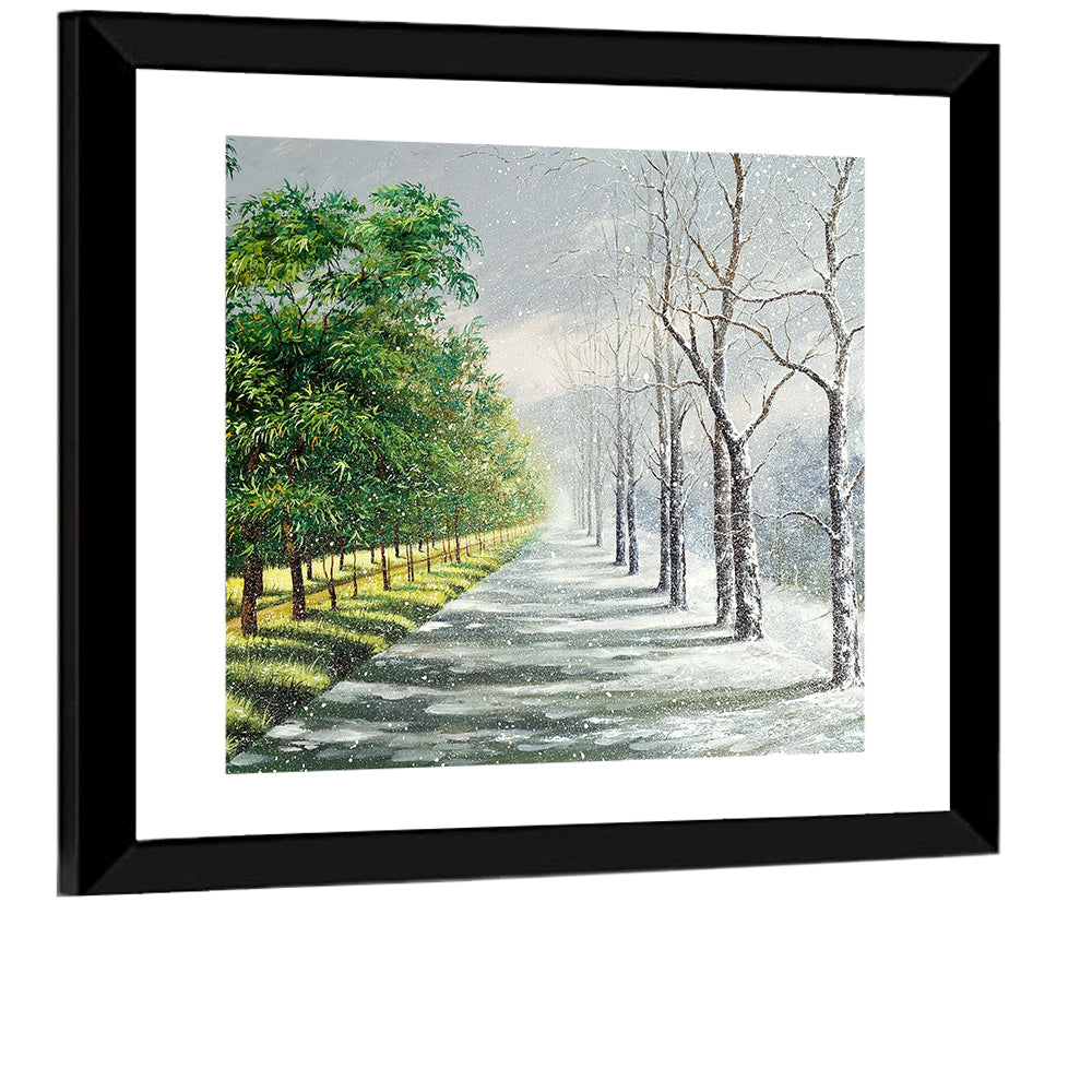 Summer to Winter Forest Path Wall Art
