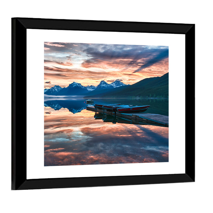 Lake Mcdonald Sunrise Wall Art as a framed print