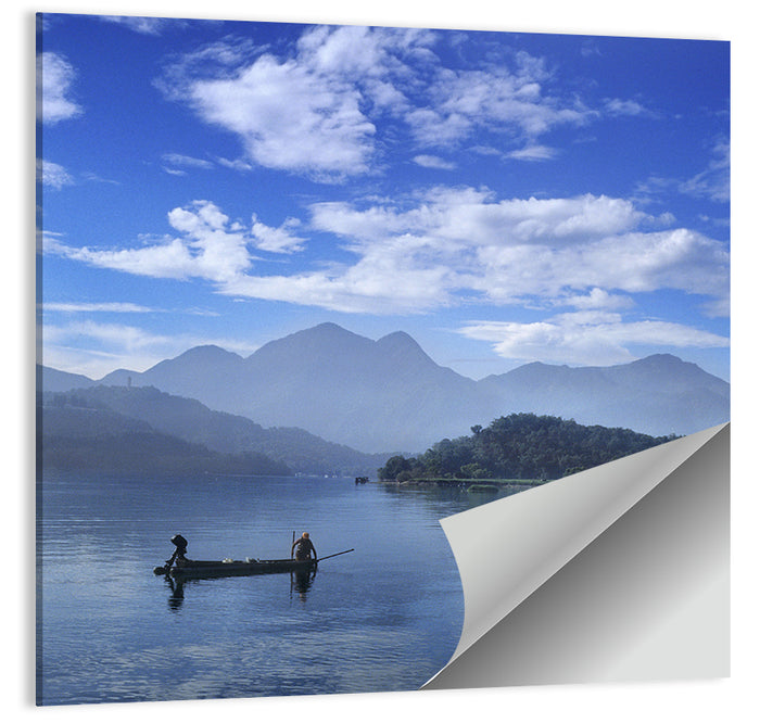 Sun Moon Lake Morning Mist Wall Art as a poster print