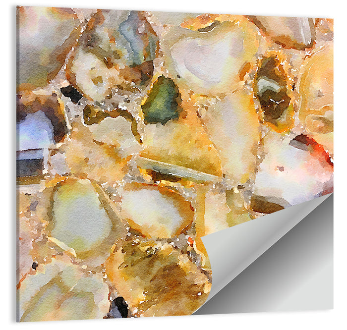 Golden Geode Mosaic Wall Art as a poster print