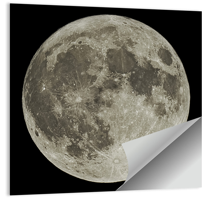 Full Moon with Tycho Rays Wall Art