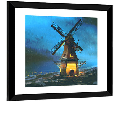 Windmill at Sea Coast Wall Art