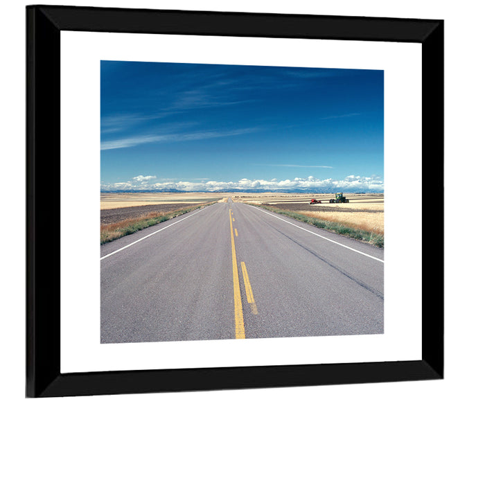 Infinite Road, Montana Wall Art as a framed print