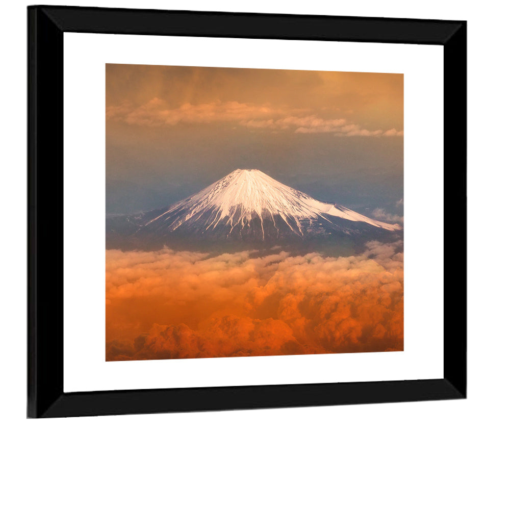 Snow-capped Mount Fuji at Sunset Wall Art