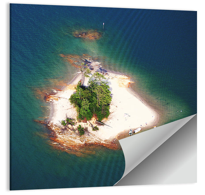 Lake Lanier Island Aerial View Wall Art as a poster print