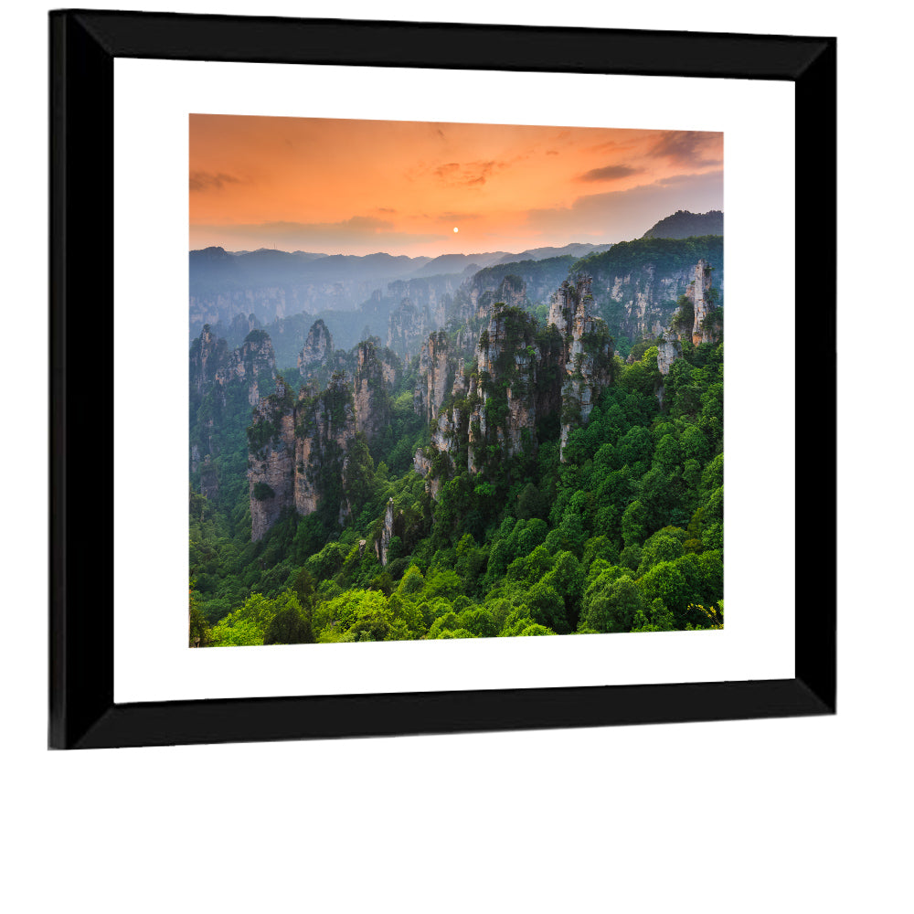 Zhangjiajie Forest at Sunset Wall Art