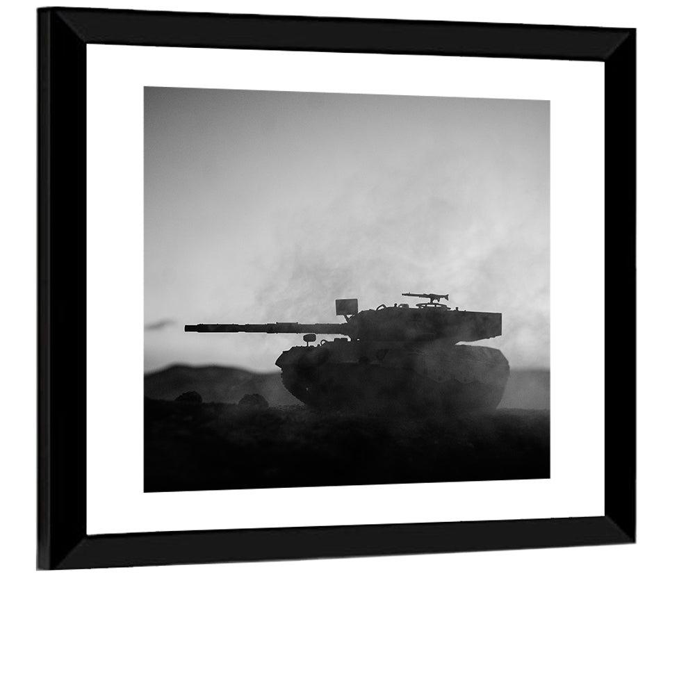 German Tank Desert Silhouette Wall Art