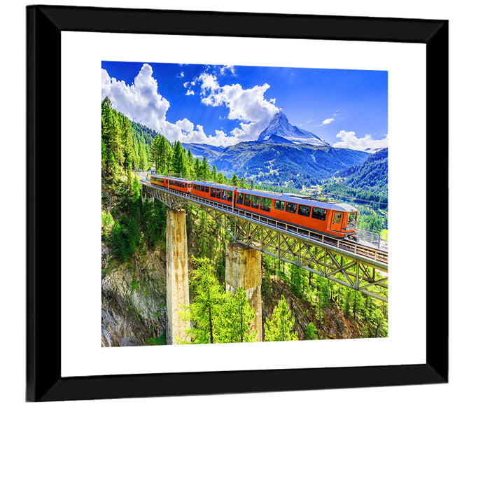 Gornergrat Tourist Train Wall Art as a framed print