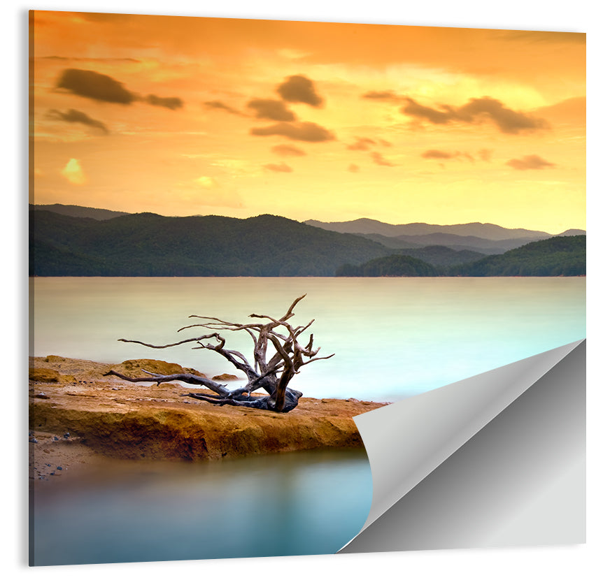 Turquoise Lake Sunset Wall Art
