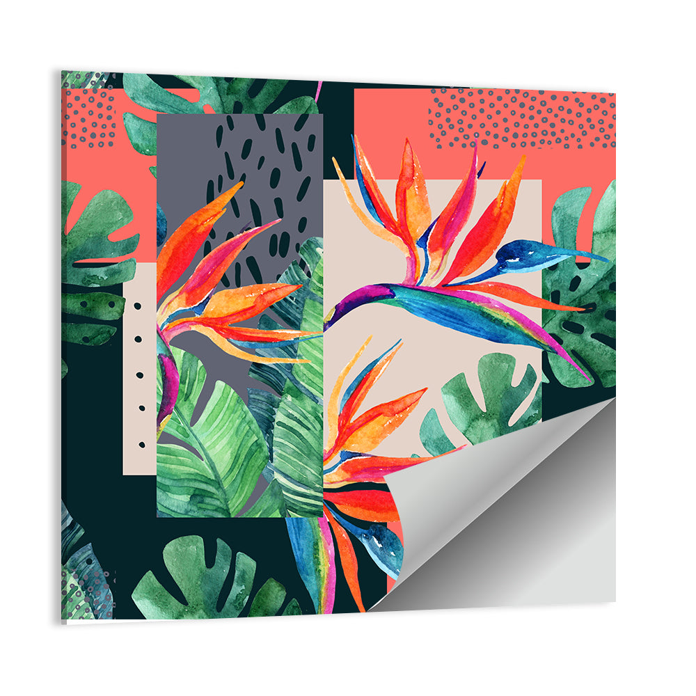 Tropical Leaves Collage Wall Art