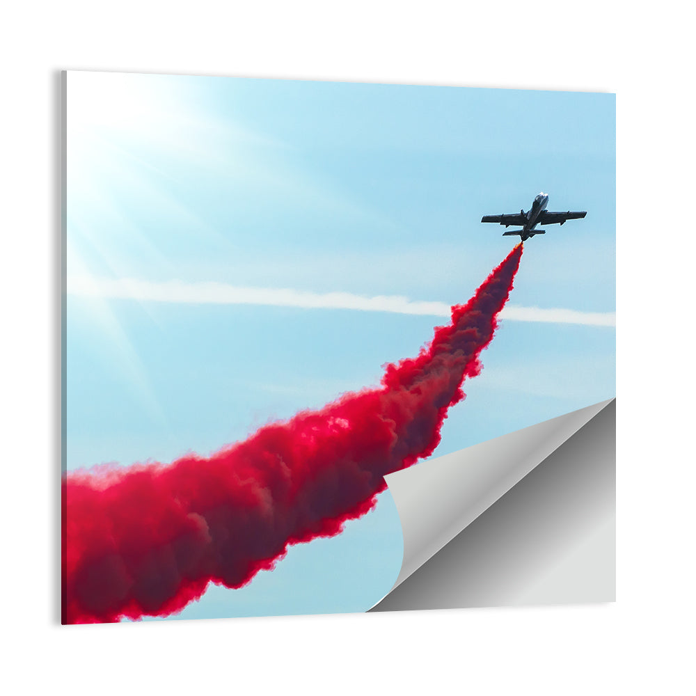 Flying Plane Smoke Tail Wall Art