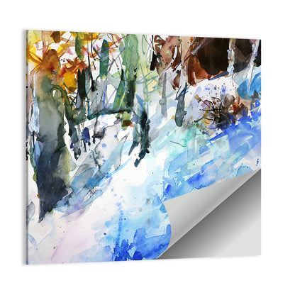 Watercolor Winter Forest Wall Art