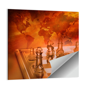 Chess & World Map Wall Art