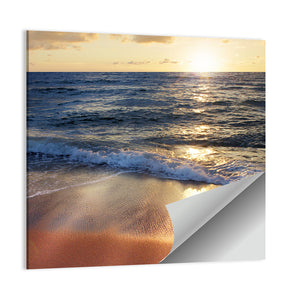 Splashing Waves Sunset Wall Art