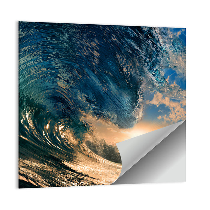Sunset Barrel Wave Wall Art as a poster print