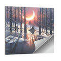 Lone Traveler in Winter Forest Wall Art