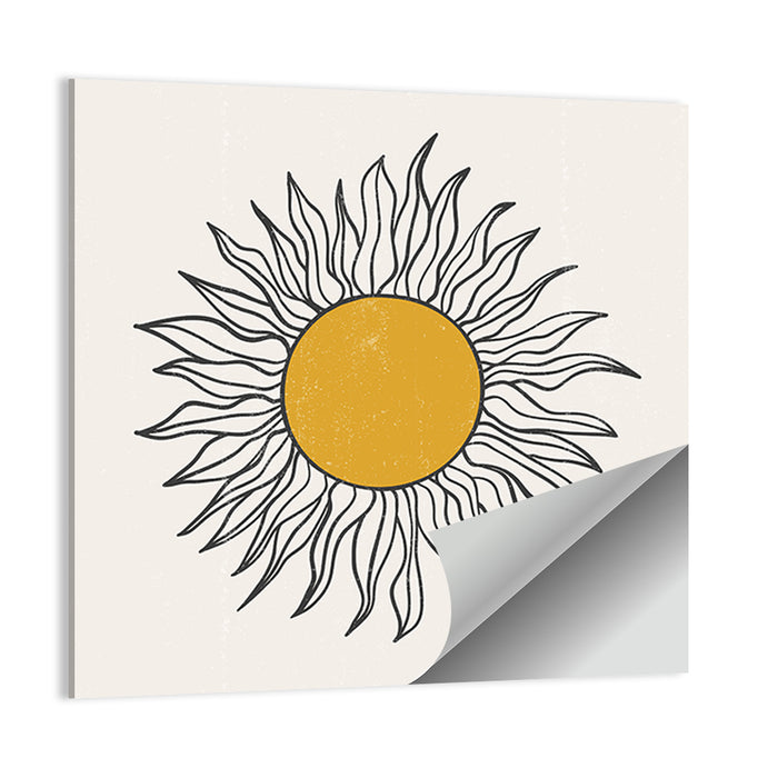 Textured Boho Sun Wall Art as a poster print