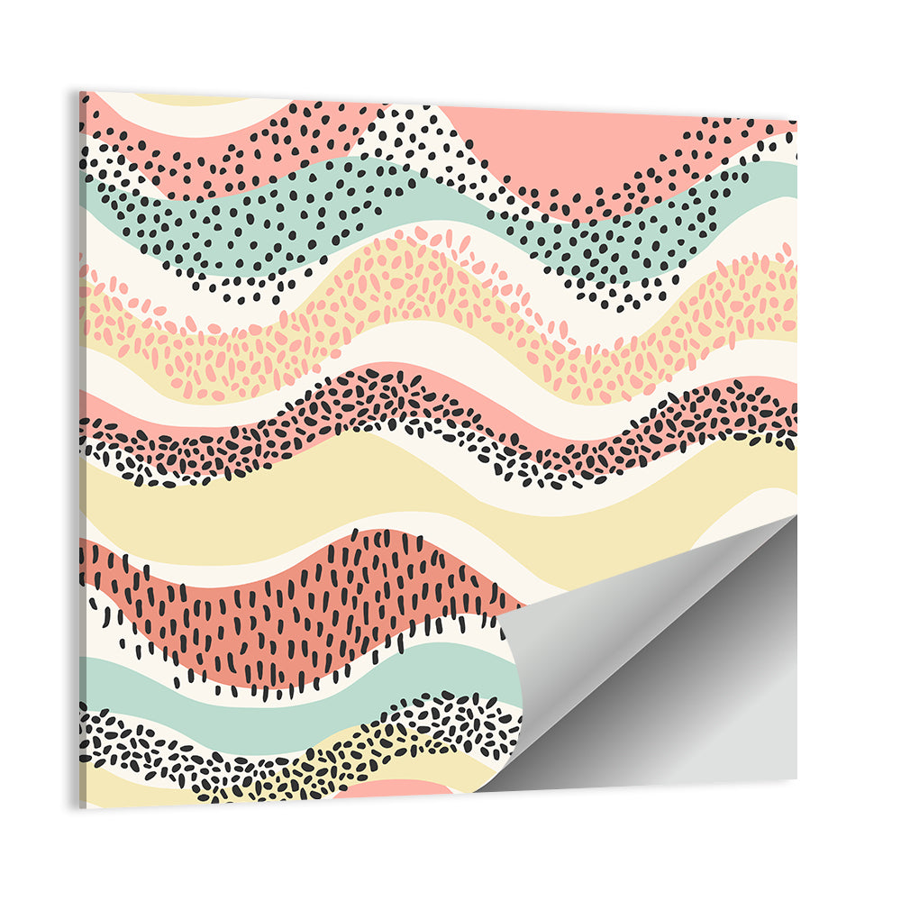 Wavy Color Block Pattern Wall Art