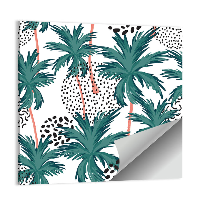 Pink-trunk Palm Pattern Wall Art as a poster print