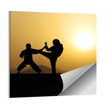 Martial Arts Silhouette Wall Art