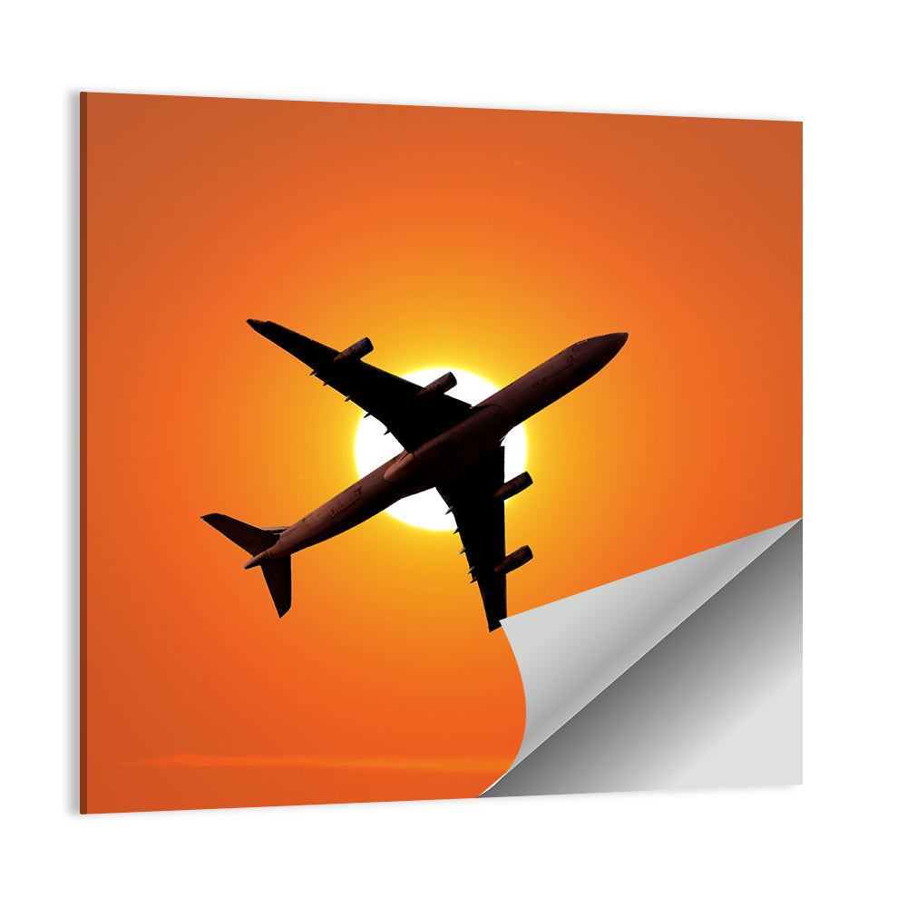 Flying Airplane Air Travel Concept Wall Art