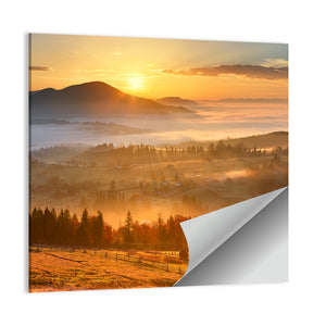 Mountain Village Sunrise Wall Art