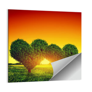 Love Trees Sunset Wall Art