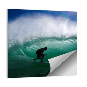 Surfer Inside Barrel Wall Art