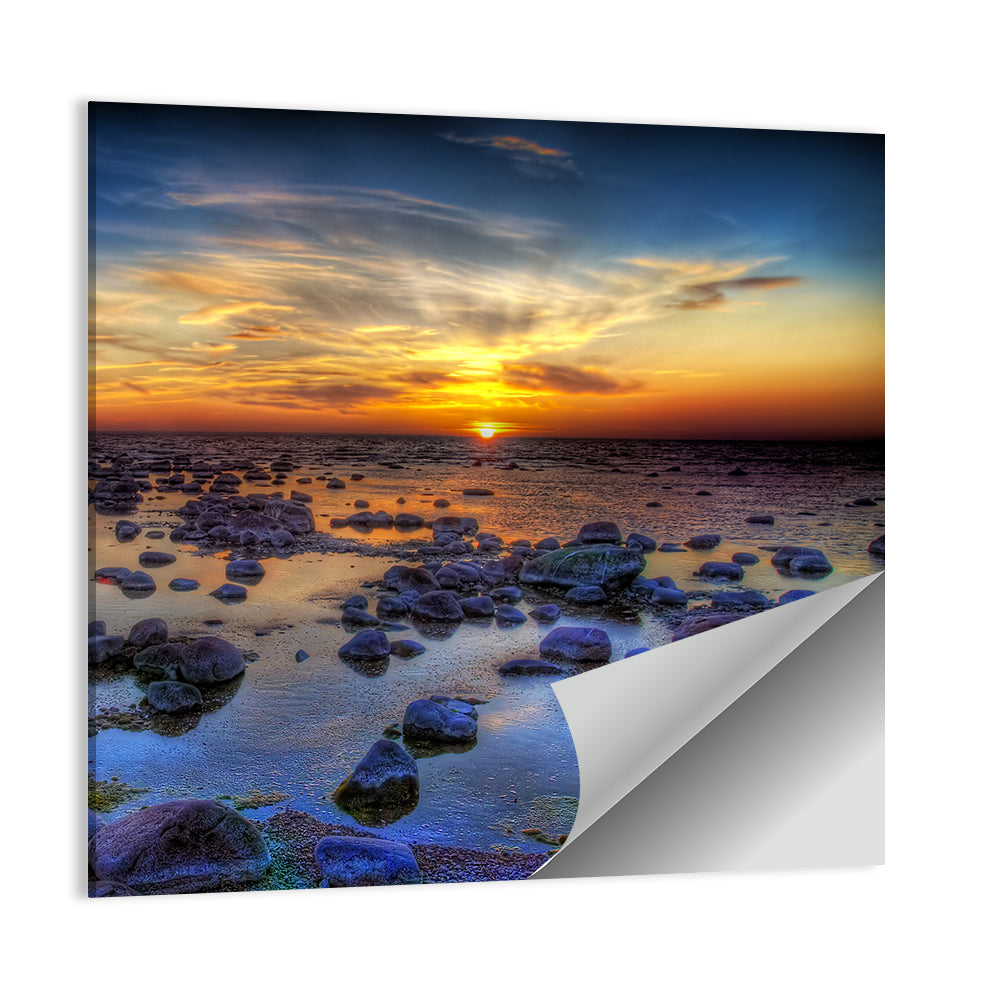Sea Stones at Sunset Wall Art