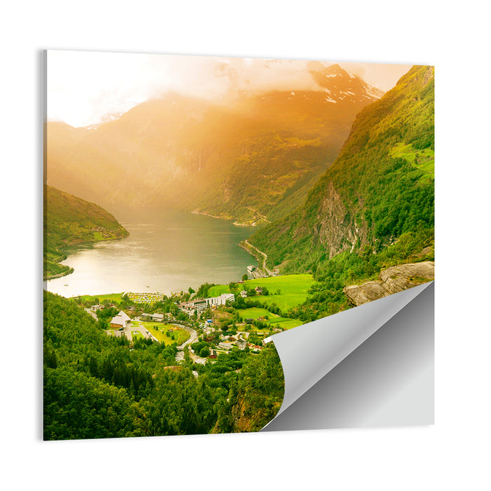 Geirangerfjord Golden Hour Wall Art as a poster print