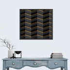 Black Stripes with Gold Accents Wall Art