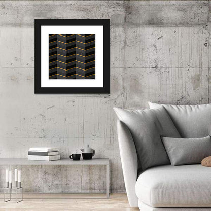 Black Stripes Golden Accent Wall Art