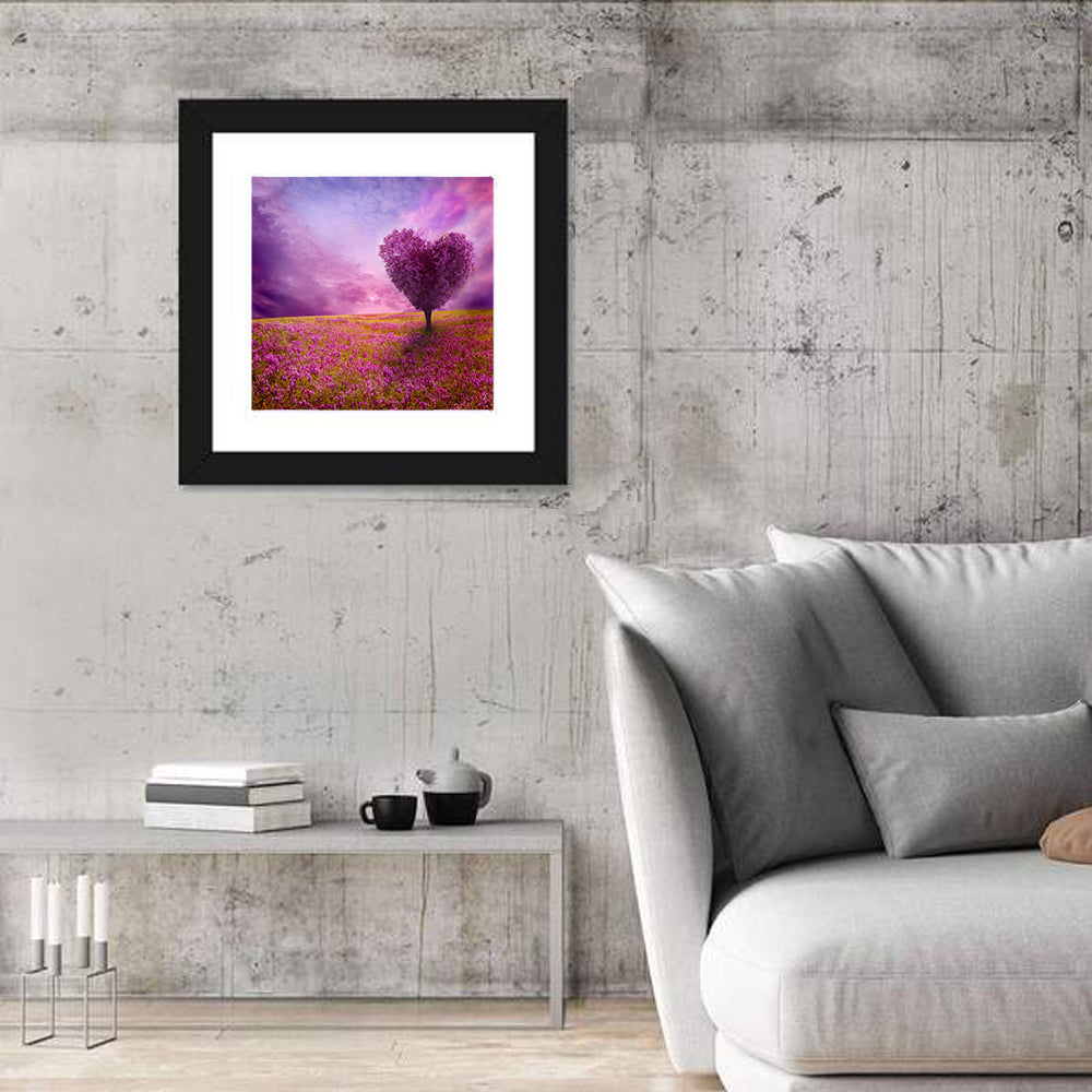 Heart-shaped Tree at Sunset Wall Art