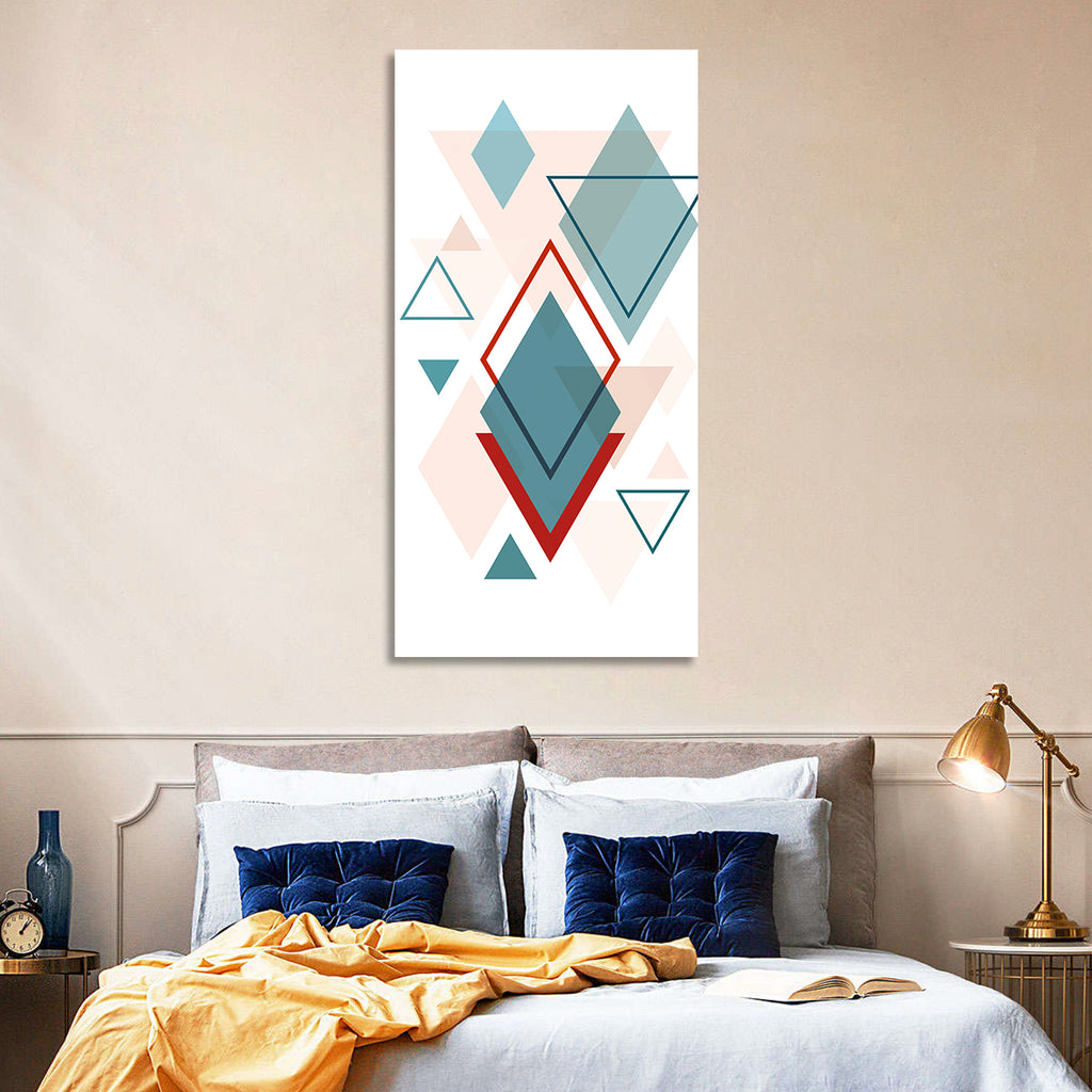 Scandinavian Teal Geometric Abstract Wall Art