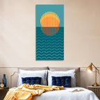 Geometric Ocean Sunset Wall Art