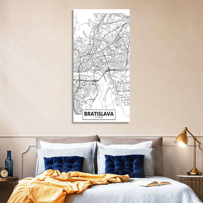 Bratislava City Map Wall Art