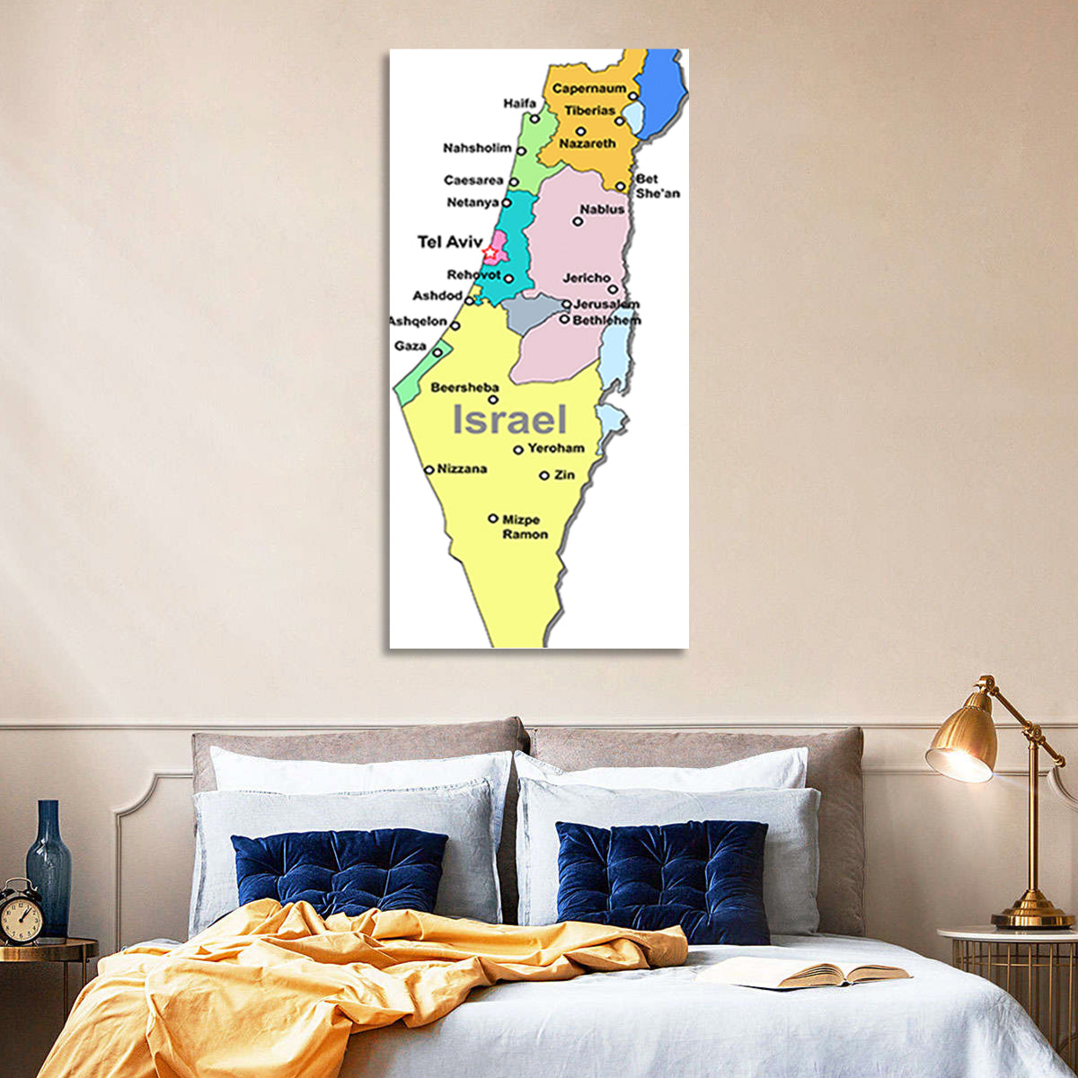 Modern Israel Map Wall Art