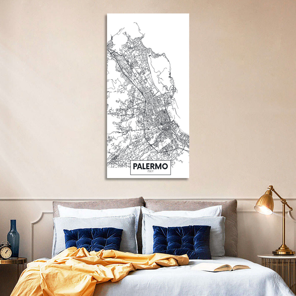 Palermo Minimalist City Map Wall Art