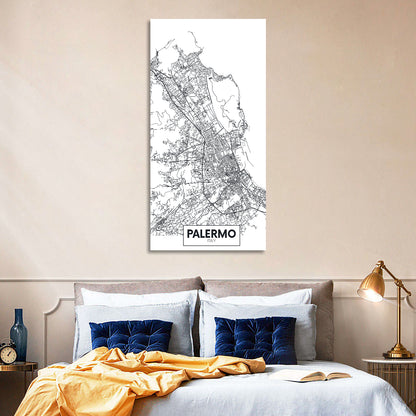 Palermo City Map Wall Art