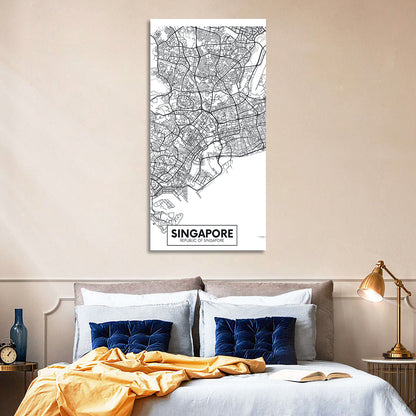 Singapore City Map Wall Art