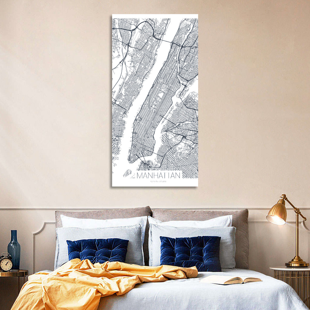 Manhattan Island Map Wall Art